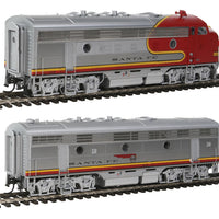 EMD F7A-B Set 48" Dynamic Fan - Tsunami(R) Sound & DCC - San Francisco Chie -- Santa Fe #43C, 43B (Warbonnet; red, silver)