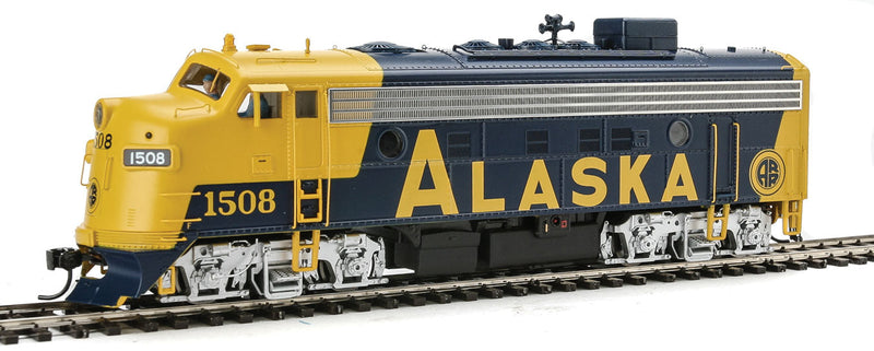 EMD F7A-B Set w/48" Dynamic Fan - Tsunami(R) Sound & DCC -- Alaska Railroad #1508, 1503 (1982+ Scheme, blue, yellow)-1