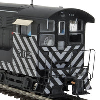 Fairbanks-Morse H10-44 - Tsunami(R) Sound & DCC -- Atchison, Topeka & Santa Fe #502 (Zebra Stripes; black, silver)