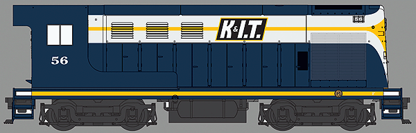 Fairbanks-Morse H10-44 - Tsunami(R) Sound & DCC -- Kentucky & Indiana Terminal #58 (blue, white, yellow) *CANCELLED*-1