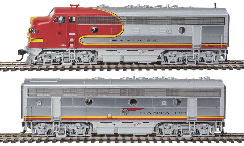 EMD F7A-B Set 36" Dynamic Fan - Tsunami(R) Sound & DCC -- Santa Fe #300L, 300A (Warbonnet; 1956 Super Chief, 1954 El Capitan)-1