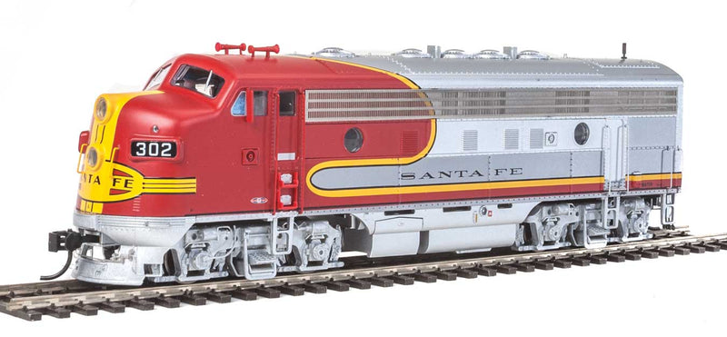 EMD F7A 36" Dynamic Fan - Tsunami(R) Sound & DCC -- Santa Fe #302L (Warbonnet; red, silver; 1956 Super Chief, 1954 El Capitan)-1