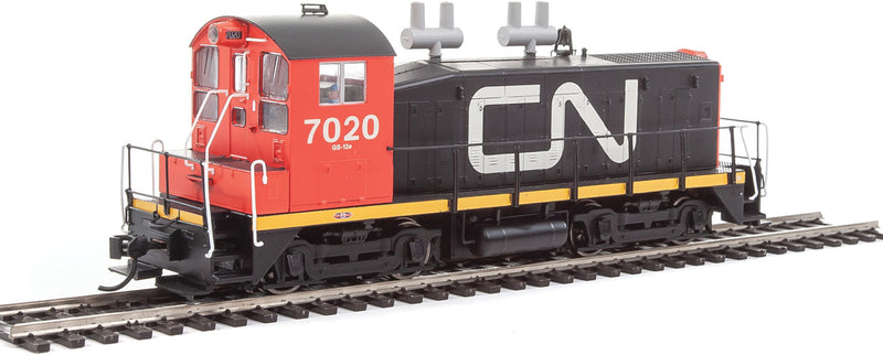 EMD SW1200 w/LokSound 5 Sound & DCC -- Canadian National #7020 (black, red; Large Noodle Logo)-1