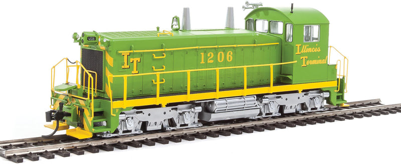 EMD SW1200 w/LokSound 5 Sound & DCC -- Illinois Terminal #1202 (green yellow)-1