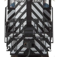 EMD GP7 with SoundTraxx(R) Tsunami(R) Sound and DCC -- Santa Fe #2650 (1950s-1970s Zebra Stripe; black, silver)
