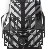 EMD GP7 with SoundTraxx(R) Tsunami(R) Sound and DCC -- Santa Fe #2650 (1950s-1970s Zebra Stripe; black, silver)