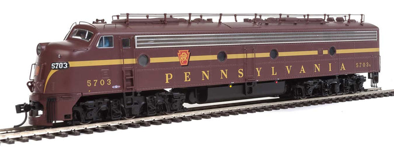 EMD E8A-A Set w/SoundTraxx(R) Tsunami(R) Sound & DCC - PRR Broadway Limited -- Pennsylvania Railroad #5703A, 5716A (Single stripe: Tuscan, black, Dulux)-1
