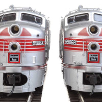 EMD E9A-A Set w/Tsunami(R) Sound & DCC -- Chicago, Burlington & Quincy #9986A, 9986B (Real Metal Finish, red)