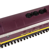 EMD FP7 - F7B LokSound 5 Sound and DCC -- Soo Line #2501A, 2501C (maroon, Dulux Gold, black)