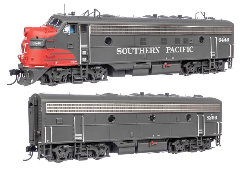 EMD FP7 & F7B - LokSound 5 Sound & DCC -- Southern Pacific(TM) #6446 & 8296 (gray, Scarlet, white)-1