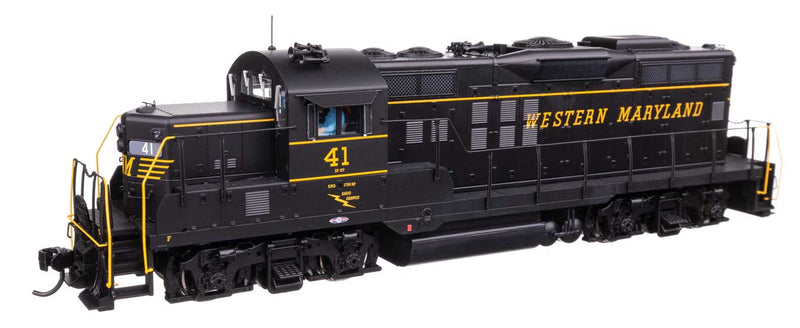 EMD GP9 Phase II - LokSound 5 Sound and DCC -- Western Maryland #41 (black, Speed Lettering)-1