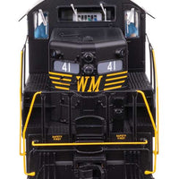 EMD GP9 Phase II - LokSound 5 Sound and DCC -- Western Maryland #41 (black, Speed Lettering)