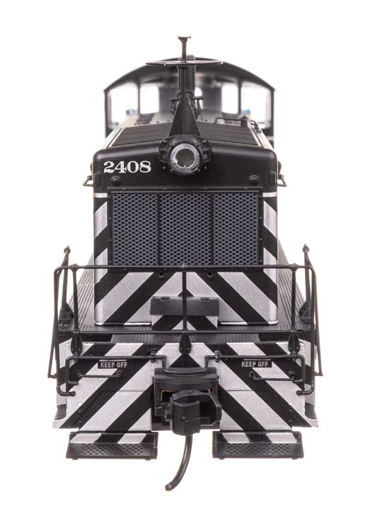 EMD NW2 - LokSound 5 Sound and DCC -- Atchison, Topeka & Santa Fe #2408 (A. T. & S. F.; black, white; Zebra Stripes)-4
