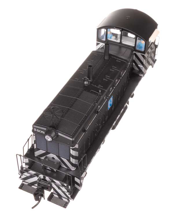 EMD NW2 - LokSound 5 Sound and DCC -- Atchison, Topeka & Santa Fe #2408 (A. T. & S. F.; black, white; Zebra Stripes)-5