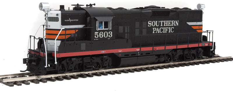 EMD GP9 Phase I - Standard DC -- Southern Pacific(TM) #5603 (Black Widow, black, silver, orange, red)-1