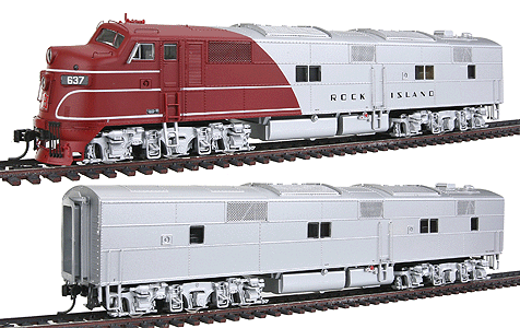 PROTO 2000(R) Diesel EMD E7A-B Phase I Powered Standard DC -- Rock Island #637 & #634B