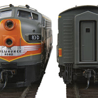EMD F3A - Standard DC -- Milwaukee Road #83D (gray, orange, Lightning Bolt)