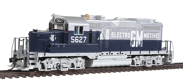 EMD GP20 Low Hood - Standard DC - PROTO 2000(R) -- Electro-Motive Division #5627 (Demonstrator Scheme; blue, silver, white)