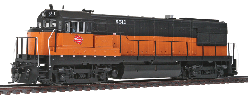 GE U28B - Standard DC -- Milwaukee Road #5511 (orange, black)