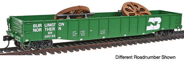 PROTO 2000 52'6" Drop End Mill Gondola w/Load - Time-Saver Kit(R) -- Burlington Northern #566199 w/Large Gears