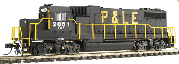 PROTO N Diesel EMD GP38-2 w/88" Low Nose - Powered -- Pittsburgh & Lake Erie #2051 (black, yellow)