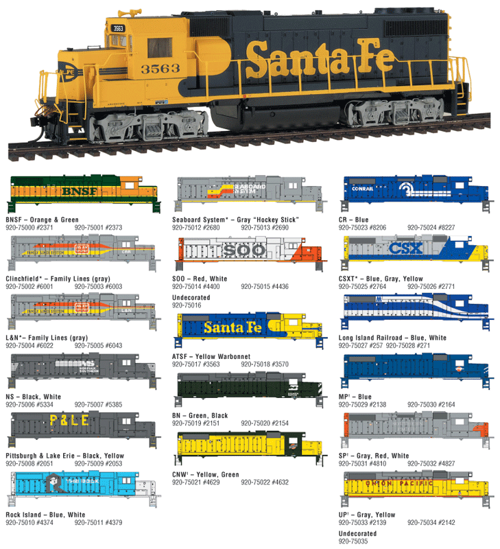 PROTO N Diesel EMD GP38-2 w/88" Low Nose - Powered -- Undecorated w/Dynamics, Standard Truck Sideframes & Large Fuel Tank