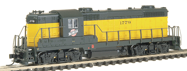 Proto N Diesel GP18 No Dynamic Brakes - Powered - Assembled -- Chicago & North Western(TM) #1779 (green, yellow, no stripes)