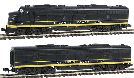 PROTO 2000 Diesel EMD E8/9 A-B Set - Both Powered -- Atlantic Coast Line #545, #765B (black, yellow, silver)