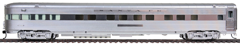 Super Chief 85' P-S Vista Series Observation Lounge - Lighted - Ready-to-Run -- Santa Fe (Plated Metal Finish)