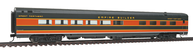 85' ACF 36-Seat Lake Series Diner - Standard - Ready-to-Run - Empire Builder -- Great Northern (Omaha Orange, green)