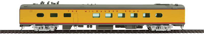 85' Milwaukee Road 48-Seat Diner - Ready to Run -- Twin Cities Hiawatha - Milwaukee Road (yellow, gray, red; Decals)-1