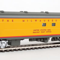 63' Milwaukee Road Railway Post Office - Ready to Run -- Twin Cities Hiawatha - Milwaukee Road #2153 (yellow, gray, red)