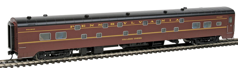1960s Broadway Limited 85' P-S 12-4 Sleeper, Plan #9009 Deluxe 1 - RTR -- Pennsylvania Railroad College Creek (tuscan, black, dulux)-1