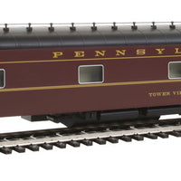 1960s Broadway Limited 85' P-S Bedroom-Buffet-Lounge-Observation Deluxe 2 RTR -- Pennsylvania Railroad Tower View w/Large Tail Sign (tuscan, black, dulux)