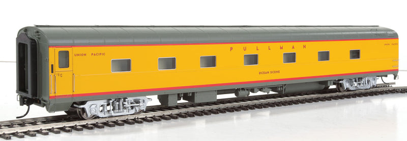 85' Pullman-Standard Ocean Series 5-2-2 Sleeper - Ready to Run -- Union Pacific(R) "Ocean Scene" (City of Los Angeles; Armour Yellow, gray,-1