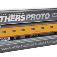 85' Pullman-Standard Ocean Series 5-2-2 Sleeper - Ready to Run -- Union Pacific(R) "Ocean Scene" (City of Los Angeles; Armour Yellow, gray,