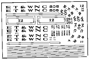 Decals for Bachmann Big Hauler Train Sets -- East Tennessee & Western North Carolina - Tweetsie