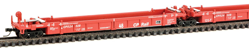 Thrall 5-Unit Articulated 48' Well Car - Ready to Run -- Canadian Pacific #524328 (Action Red, white)-1