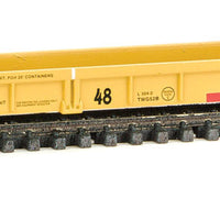 Thrall 5-Unit Articulated 48' Well Car - Ready to Run -- Trailer-Train DTTX #72890 (yellow, black; Maroon 2010s Logo)
