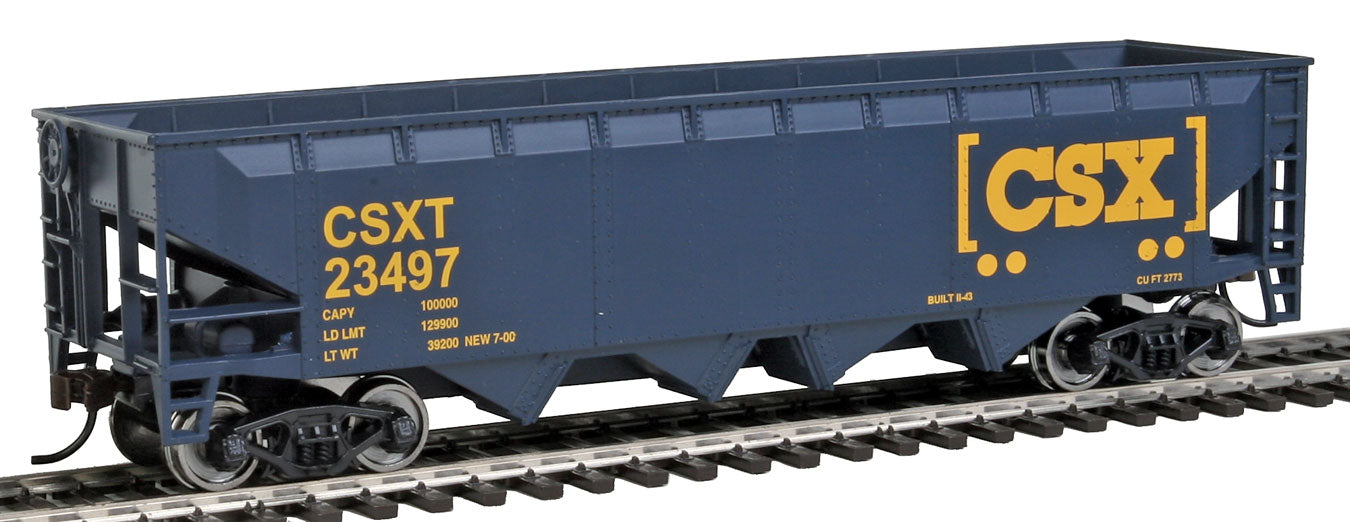Walthers HOゲージ 貨車 3両セット Offset Hopper - Ready to Run -- CSX Transportation (blue, yellow