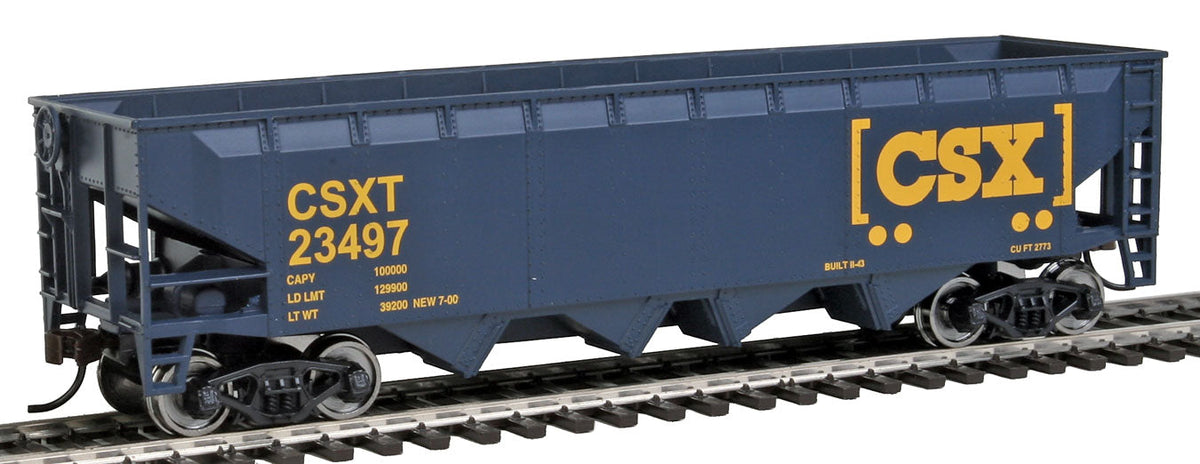 Offset Hopper - Ready to Run -- CSX Transportation (blue, yellow; Boxcar Logo)-1
