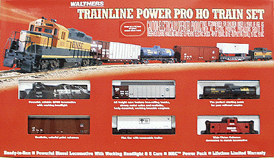 Trainline(R) Power Pro Diesel Freight Set w/Atlas Code 100 Nickel Silver Track -- NS; 36 x 54" Track Oval, GP9 Loco, MRC 1300 Power Pack, 4 Cars & Caboose
