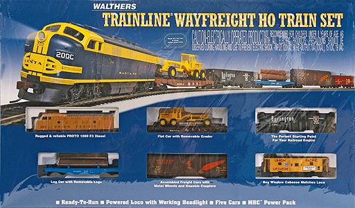 Trainline(R) Wayfreight Diesel Freight Set w/Atlas Code 100 Nickel Silver Trk -- UP(R): 36 x 54" Oval, PROTO 1000 F3A Diesel, MRC Power Pack, 4 Cars, Caboos