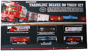 Trainline(R) Super Power Diesel Freight Set -- ATSF Bachmann EZ-Track/NS 36 x 63" GE Dash-8 Loco 6 Cars Caboose Structure