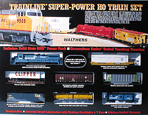 Trainline(R) Super Power Diesel Freight Set -- CR Bachmann EZ-Track/NS 36 x 63" GE Dash-8 Loco 6 Cars Caboose Structure Ki