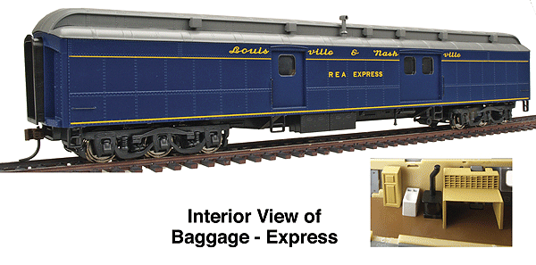 Heavyweight ACF 70' Baggage-Express - Ready to Run -- Louisville & Nashville - Modern-Style Doors