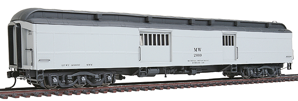 70' ACF Heavyweight Maintenance-of-Way Baggage-Express - Ready to Run -- Maintenance-of-Way #2010 (MOW Scheme, gray, black)