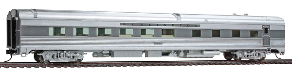 85' Budd Diner - Ready to Run -- Chicago, Burlington & Quincy (Plated Metal Finish)