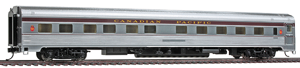 85' Budd Pacific Series 10-6 Sleeper - Ready to Run - Plated Metal Finish -- Canadian Pacific (Maroon Letterboard, Beaver Logo)