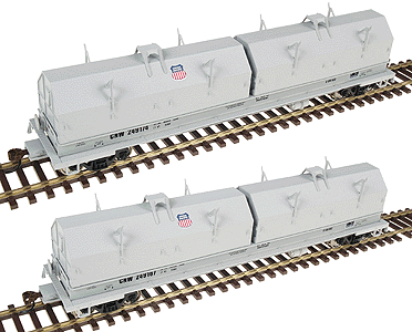 Evans 100-Ton 55' Cushion Coil Cars (Revised) Limited-Run 2-Packs -- Union Pacific - Chicago & North Western